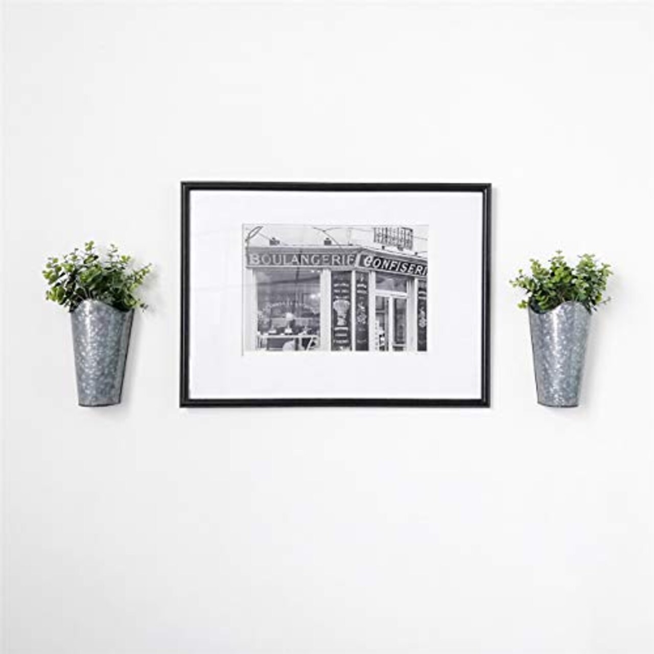 2 Pck Galvanized Metal Wall Planter Farmhouse Wall Vase for Artificial Plants Flowers, Rustic Hanging Fake Flowers Holder Country Home Bedroom Living Room Decor Set of 2, Silver, Small